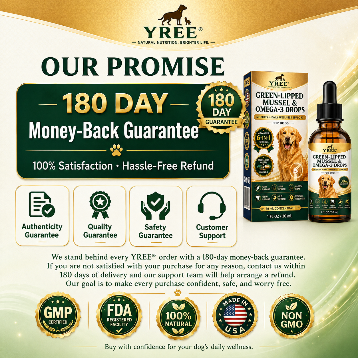 BrightStride Concentrated Omega Drops for Dogs-Mobility, Skin & Coat Support-Powerful Daily Support in Just a Few Drops